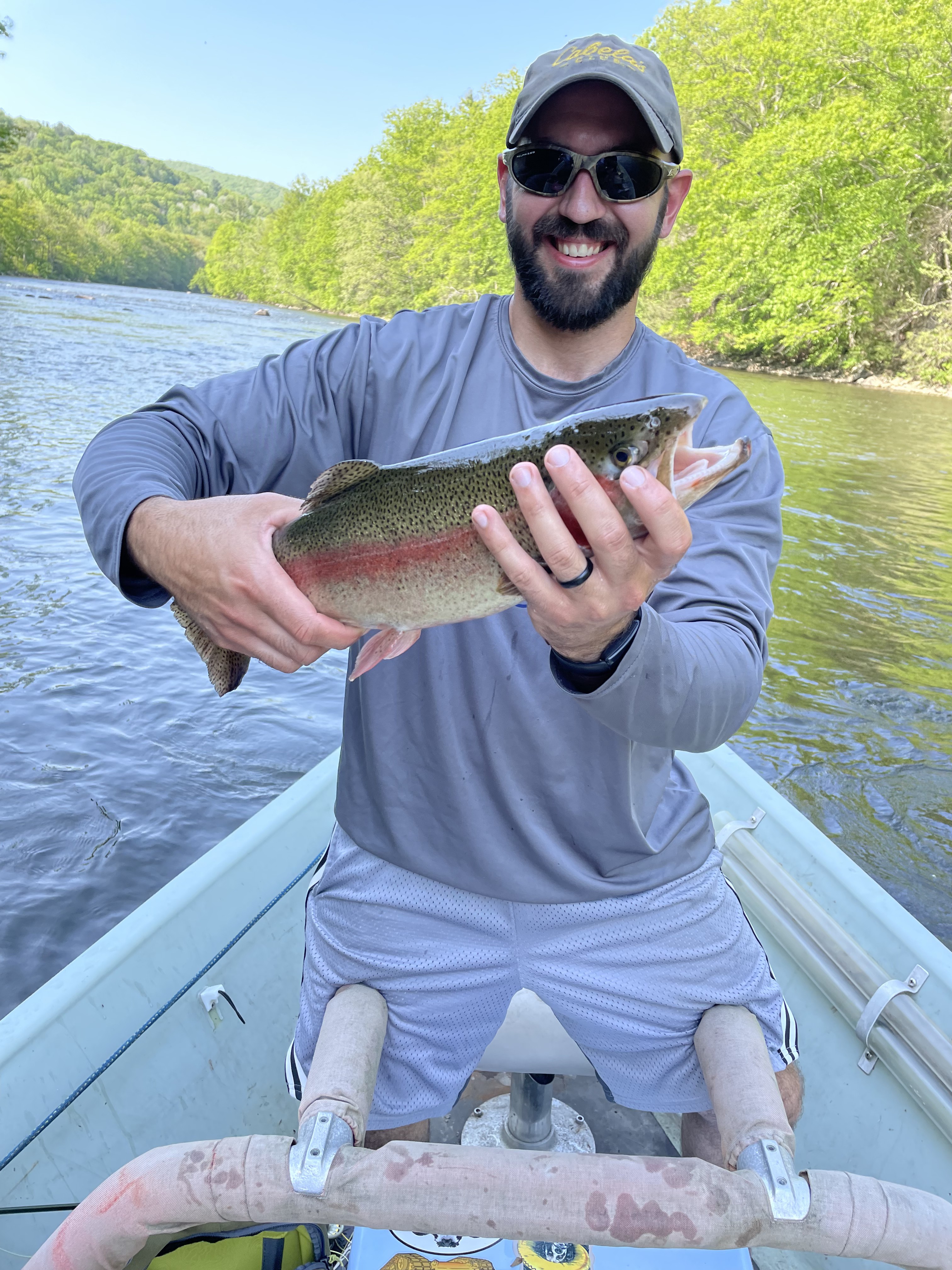 Client with rainbow trout from a drift trip on the Housatonic